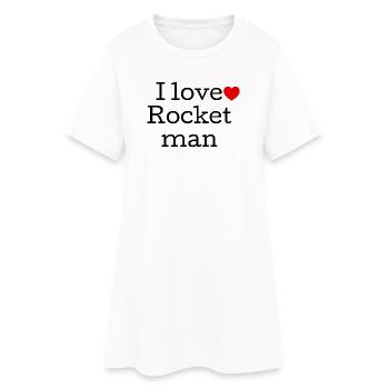I Love Rock Music Typography - Women’s T-Shirt Dress - white - Front
