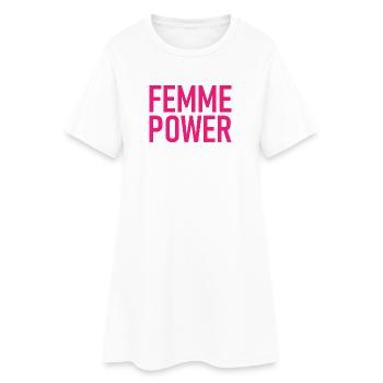 femme Pouvoir - Femme - Femmes - Pouvoir des Femmes - Femmes - Robe T-shirt Femme - blanc - Devant