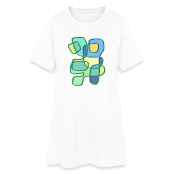 Patchwork Colour Play Contour Art - Robe T-shirt Femme - blanc - Devant