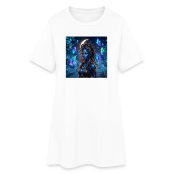 Sirène de Cristal Bleu - Robe T-shirt Femme - blanc - Devant