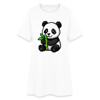 Pixel Panda avec du bambou - Robe T-shirt Femme - blanc - Devant