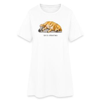 Golden Retriever Yoga Dog Jour 3 Tentative - Robe T-shirt Femme - blanc - Devant