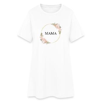 Gold Ring Floral Frame Pink - Women’s T-Shirt Dress - white - Front