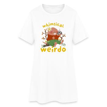 Mule nue et fantaisiste et étrange - Robe T-shirt Femme - blanc - Devant