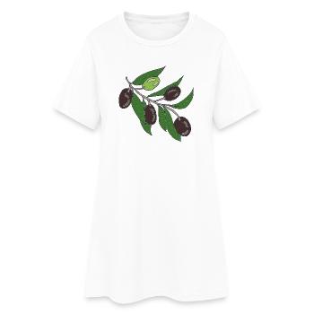 Impression vectorielle branche d’olivier - Robe T-shirt Femme - blanc - Devant