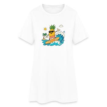 Surf Pineapple Summer - Robe T-shirt Femme - blanc - Devant