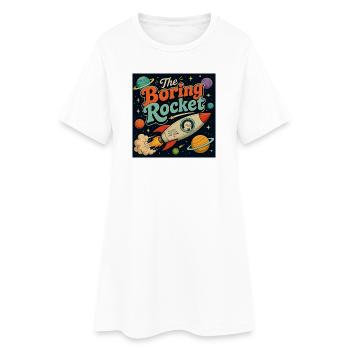 La fusée ennuyeuse – Voyage spatial rétro - Robe T-shirt Femme - blanc - Devant