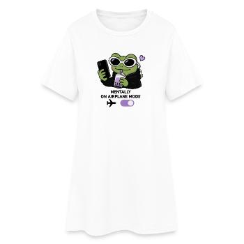 Lunettes de soleil esthétiques Gen Z Frog Boba Kawaii Drôle - Robe T-shirt Femme - blanc - Devant
