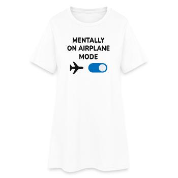 Mode Mentalement dans l’avion Voyage drôle Introverti - Robe T-shirt Femme - blanc - Devant