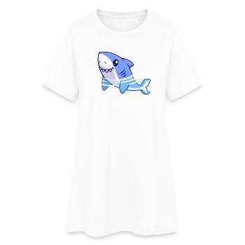 Dessin animé de requin - Robe T-shirt Femme - blanc - Devant
