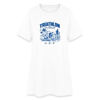 Triathlon Noch Eine Runde - Frauen T-Shirt-Kleid - Weiß - Vorne