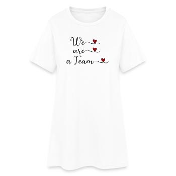 Wir sind ein Team Team Unity Design mit Herz - Frauen T-Shirt-Kleid - Weiß - Vorne