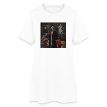Cœur Surnaturel en Bibliothèque - Robe T-shirt Femme - blanc - Devant