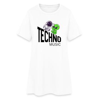 Cosmic Buddy : Astronaute & Alien - Robe T-shirt Femme - blanc - Devant