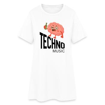 Cerveau Éméché Hourra - Robe T-shirt Femme - blanc - Devant
