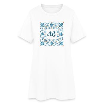 Lettrage orné « ART » – Design créatif - Robe T-shirt Femme - blanc - Devant