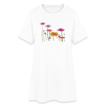 Fleurs sauvages colorées - Robe T-shirt Femme - blanc - Devant
