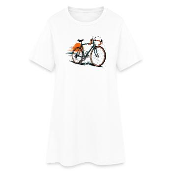 Icône de vélo sur fond ensoleillé - Robe T-shirt Femme - blanc - Devant