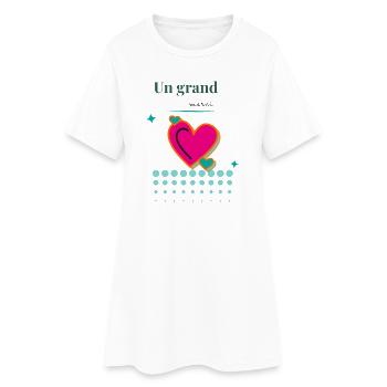 MERCI. MAÎTRESSE. MAÎTRE. MERCI MAÎTRESSE. MARIAGE - Robe T-shirt Femme - blanc - Devant