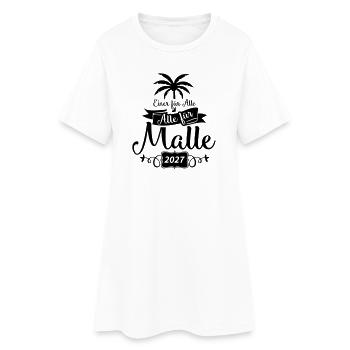 Einer Für alle Malle - Frauen T-Shirt-Kleid - Weiß - Vorne