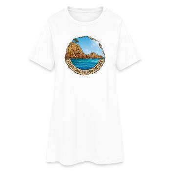 Illustration du paysage avec falaise et mer - Robe T-shirt Femme - blanc - Devant