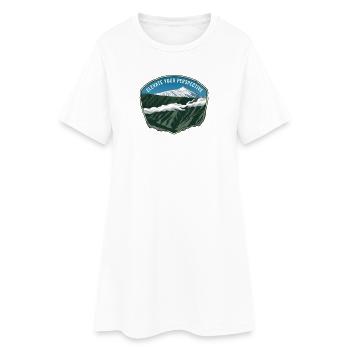 Illustration de montagne sous la forme d’un emblème avec des nuages - Robe T-shirt Femme - blanc - Devant