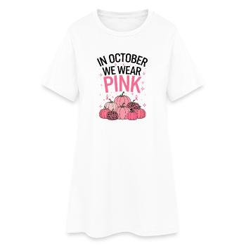 Citrouille de soutien au cancer d’octobre - Robe T-shirt Femme - blanc - Devant