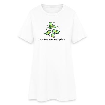 L’argent aime la discipline – Mentalité des affaires - Robe T-shirt Femme - blanc - Devant
