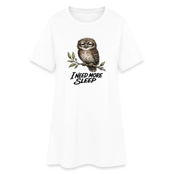 Hibou Fatigué Vintage I NEED MORE SLEEP - Robe T-shirt Femme - blanc - Devant