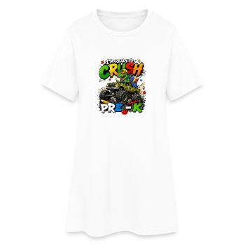Maternelle de Monster Truck T-Rex - Robe T-shirt Femme - blanc - Devant