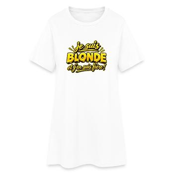 Je suis blonde - Robe T-shirt Femme - blanc - Devant