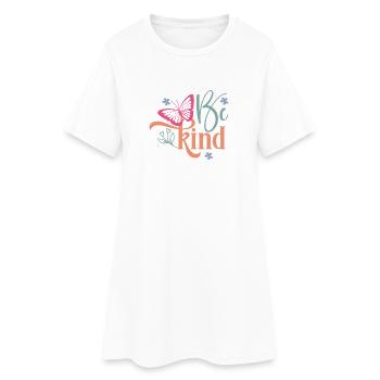 Création florale papillon Be Kind - Robe T-shirt Femme - blanc - Devant