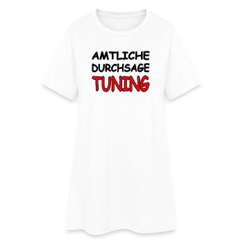 Auto - Frauen T-Shirt-Kleid - Weiß - Vorne
