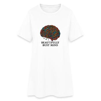 Cerveau lié coloré - Robe T-shirt Femme - blanc - Devant