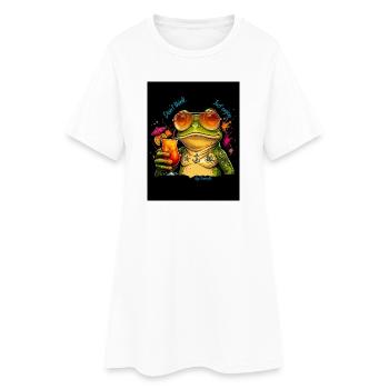Cocktail Grenouille Ensoleillée - Robe T-shirt Femme - blanc - Devant