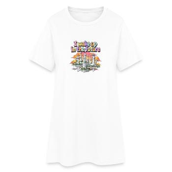 Je me réveille dans le futur Retro Futurisme Utopia City - Robe T-shirt Femme - blanc - Devant
