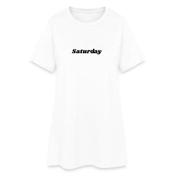Samedi – Lettrage noir - Robe T-shirt Femme - blanc - Devant