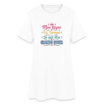 Annonce Grossesse Futur Grande Soeur Cadeau - Robe T-shirt Femme - blanc - Devant