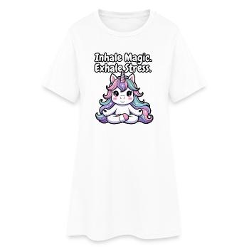 Pleine conscience de la licorne pastel - Robe T-shirt Femme - blanc - Devant