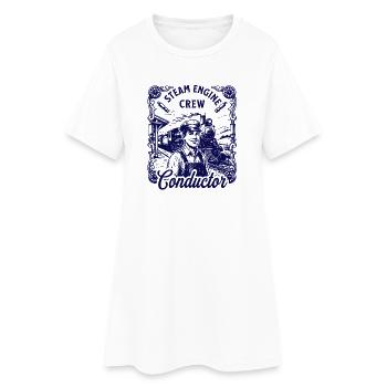 Motif de locomotive à vapeur nostalgique - Robe T-shirt Femme - blanc - Devant