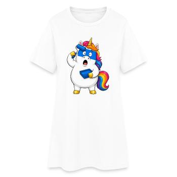 Échec maladroit du rouleau à peinture licorne - Robe T-shirt Femme - blanc - Devant