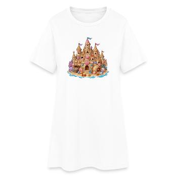Coquillages de château de sable côtiers - Robe T-shirt Femme - blanc - Devant