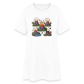 Volcans amusants avec des délices de lave - Robe T-shirt Femme - blanc - Devant