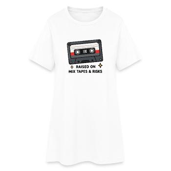 Retro Kassettenband 80er 90er Nostalgie Vintage Musi - Frauen T-Shirt-Kleid - Weiß - Vorne
