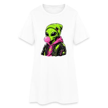 Néon style Alien Street - Robe T-shirt Femme - blanc - Devant