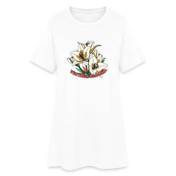 Lilies Vintage Bloom Flowers Rétro - Robe T-shirt Femme - blanc - Devant