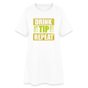 Serveur Barman Barchef - Robe T-shirt Femme - blanc - Devant