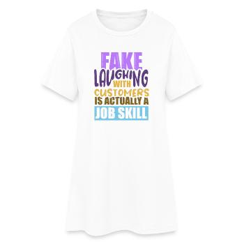 Serveur Barman Barchef - Robe T-shirt Femme - blanc - Devant