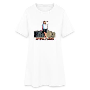 Sunset Vibes Holiday Pop Art Grafiken - Frauen T-Shirt-Kleid - Weiß - Vorne