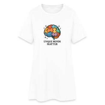 Brain-puzzle coloré : Esprits uniques - Robe T-shirt Femme - blanc - Devant